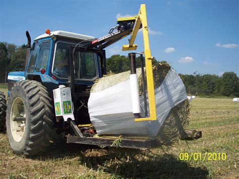 skid steer mounted bale wrapper|bale silage for sale.